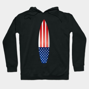 Surf Board American US Flag Patriotic Surfers Hoodie